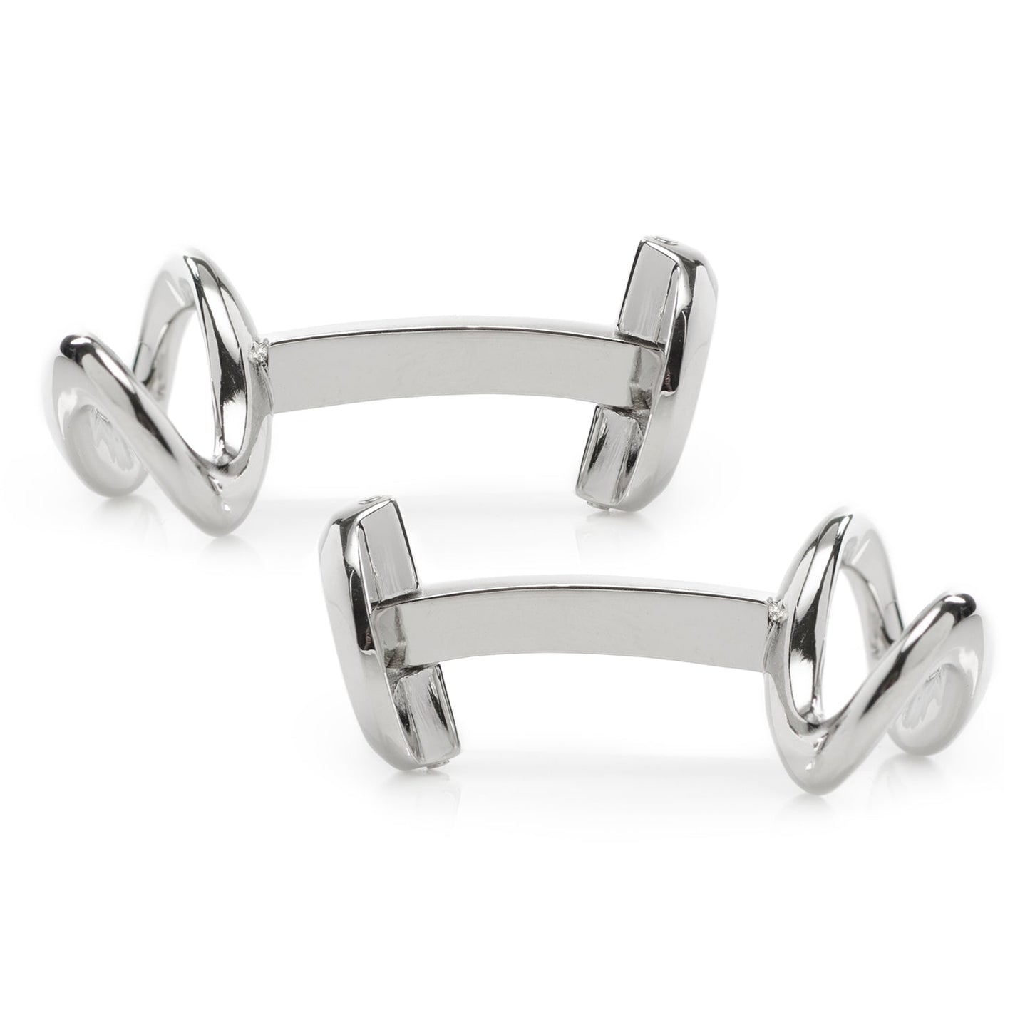 Infinity Symbol Cufflinks by Cufflinks.com: Polished sterling silver cufflinks featuring a classic infinity symbol design.