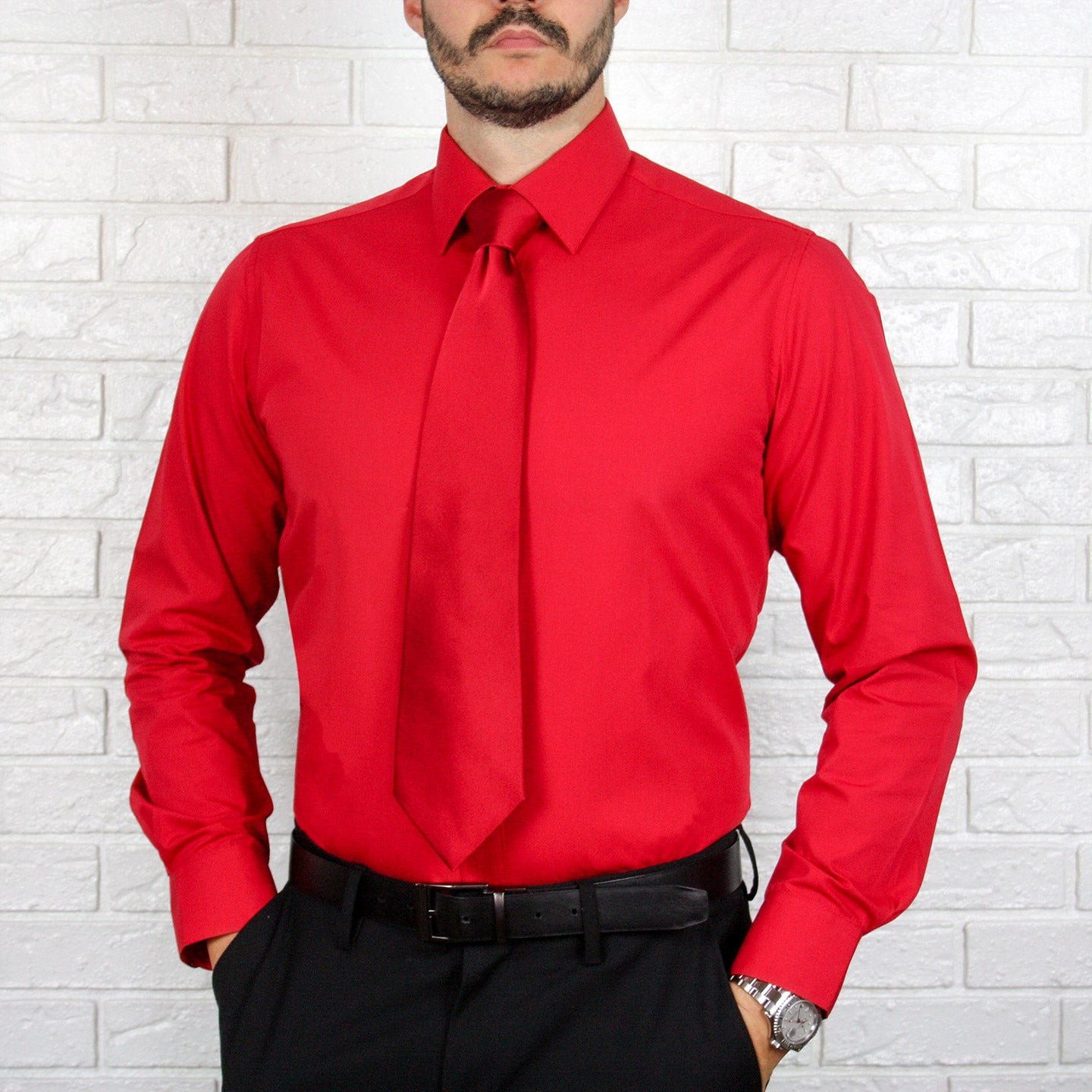 Arturo Slim Fit Long Sleeve Red Dress Shirt L (16.5) 32/33 (1652) Arturo Slim Fit Long Sleeve Red Dress Shirt L (16.5) 32/33 (1652)