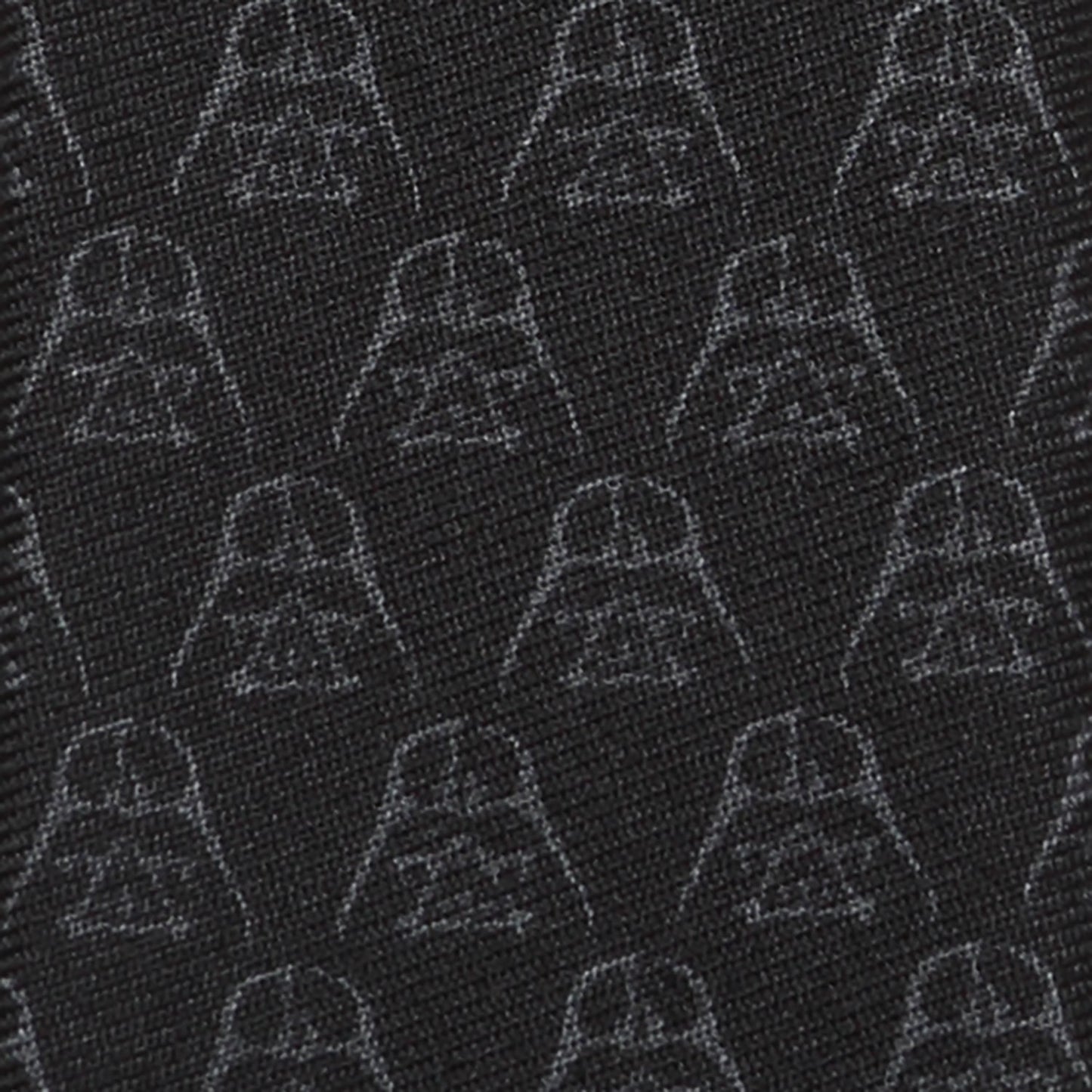 The Star Wars Darth Vader Black Skinny Tie by Cufflinks.com features a subtle pattern of Darth Vader helmets—an elegant silk accessory perfect for any Star Wars fan.