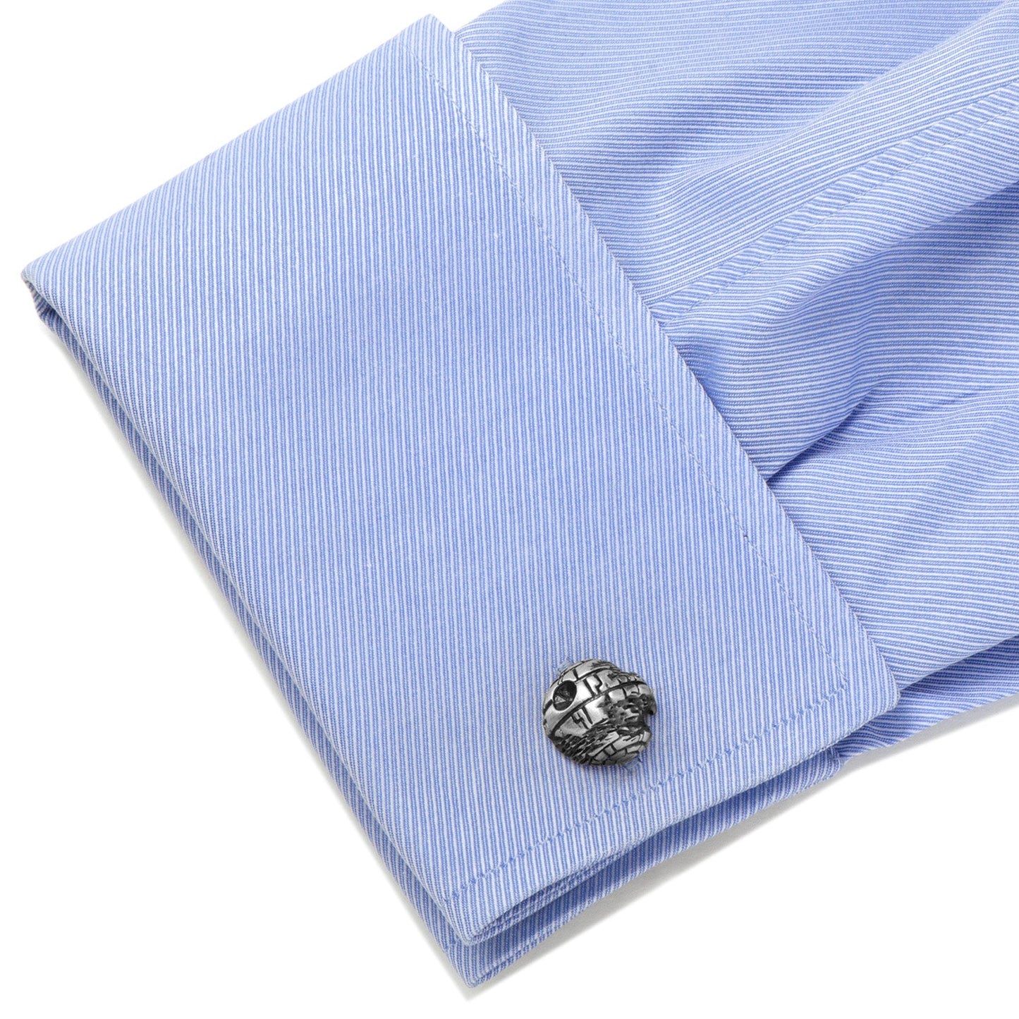 Showcase your fandom with Cufflinks.com's Star Wars Death Star II 3D Cufflinks—metallic, detailed accessories that add a subtle galactic flair to any outfit.