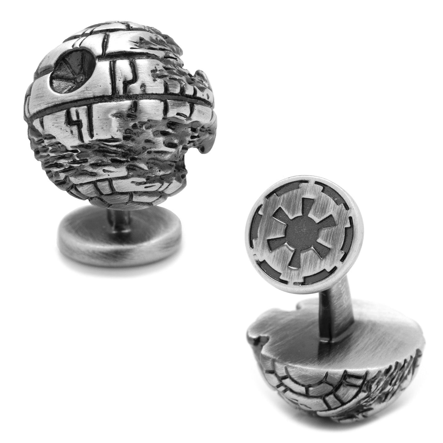 Showcase your fandom with Cufflinks.com's Star Wars Death Star II 3D Cufflinks—metallic, detailed accessories that add a subtle galactic flair to any outfit.