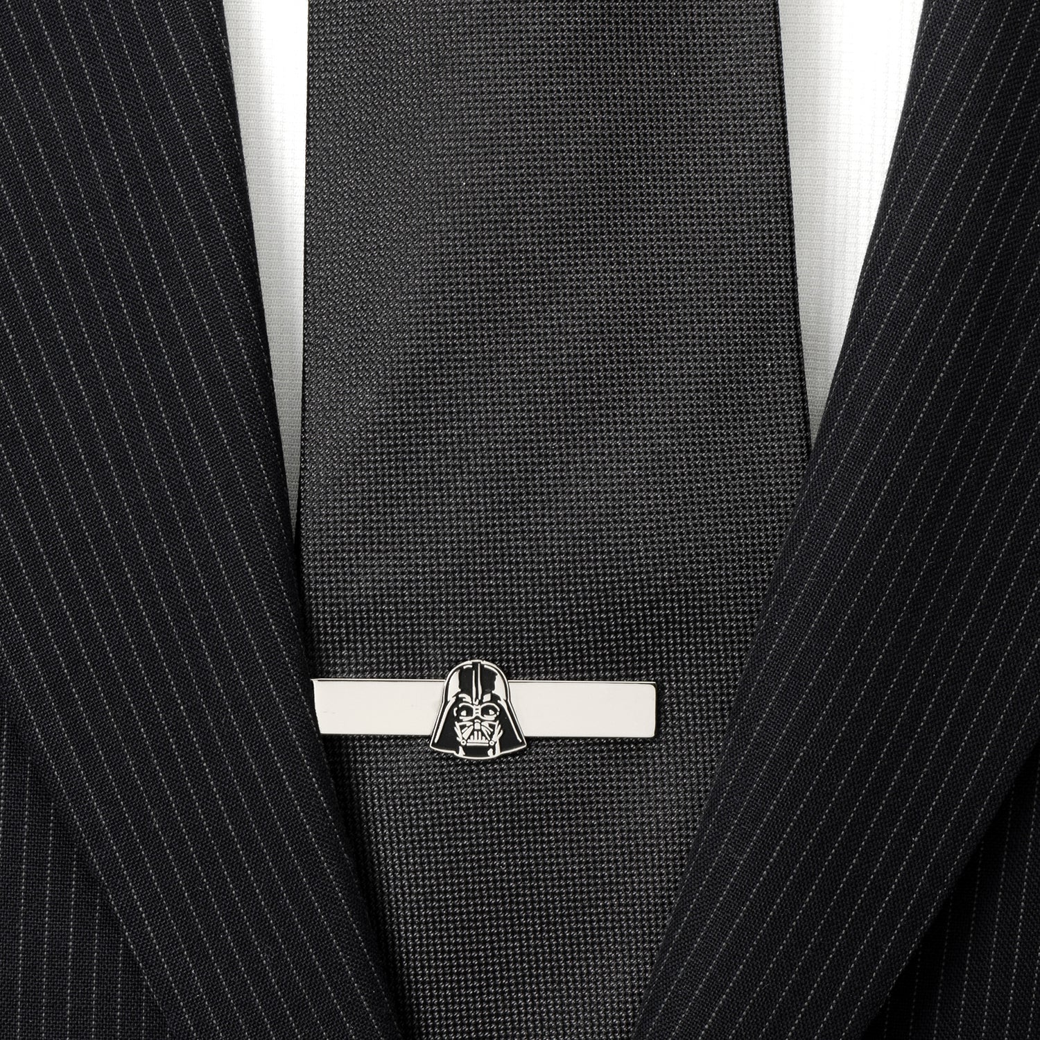 The Star Wars Darth Vader Cufflinks and Tie Bar Gift Set by Cufflinks.com features officially licensed cufflinks and a matching tie clip, displayed on a white background.