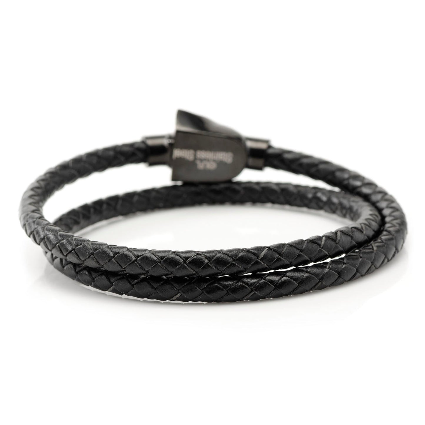 The Star Wars Darth Vader Double Wrap Bracelet by Cufflinks.com features black braided leather and a glossy helmet clasp with stainless steel accents—an iconic jewelry piece for fans.