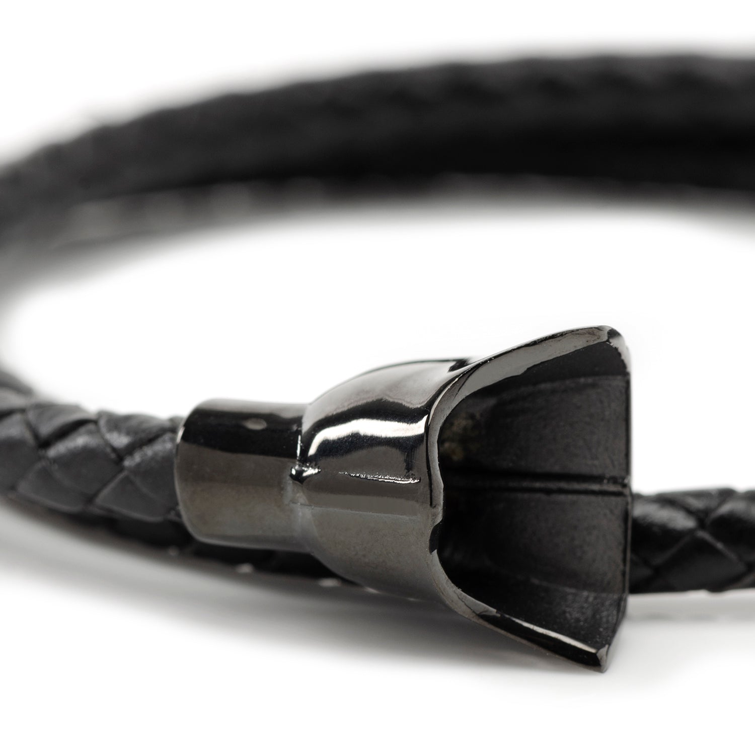 The Star Wars Darth Vader Double Wrap Bracelet by Cufflinks.com features black braided leather and a glossy helmet clasp with stainless steel accents—an iconic jewelry piece for fans.