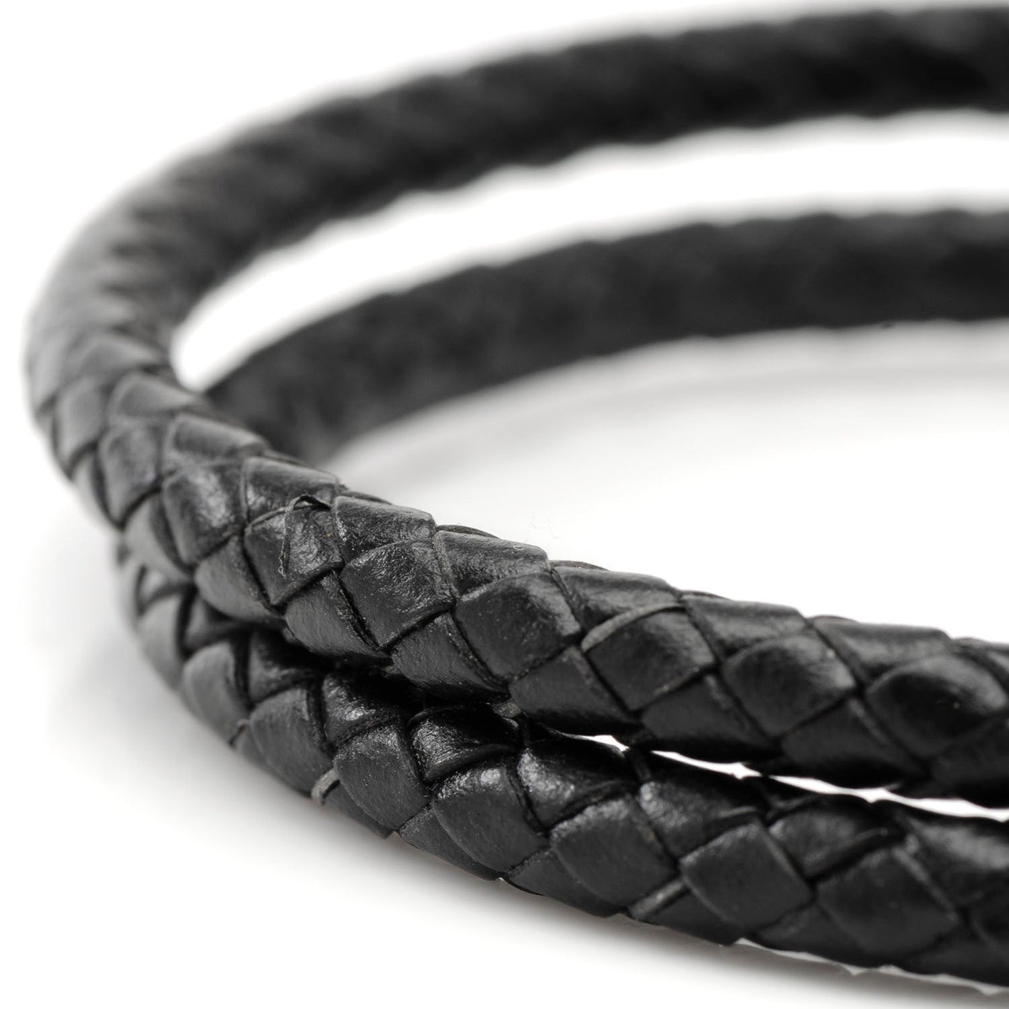 The Star Wars Darth Vader Double Wrap Bracelet by Cufflinks.com features black braided leather and a glossy helmet clasp with stainless steel accents—an iconic jewelry piece for fans.