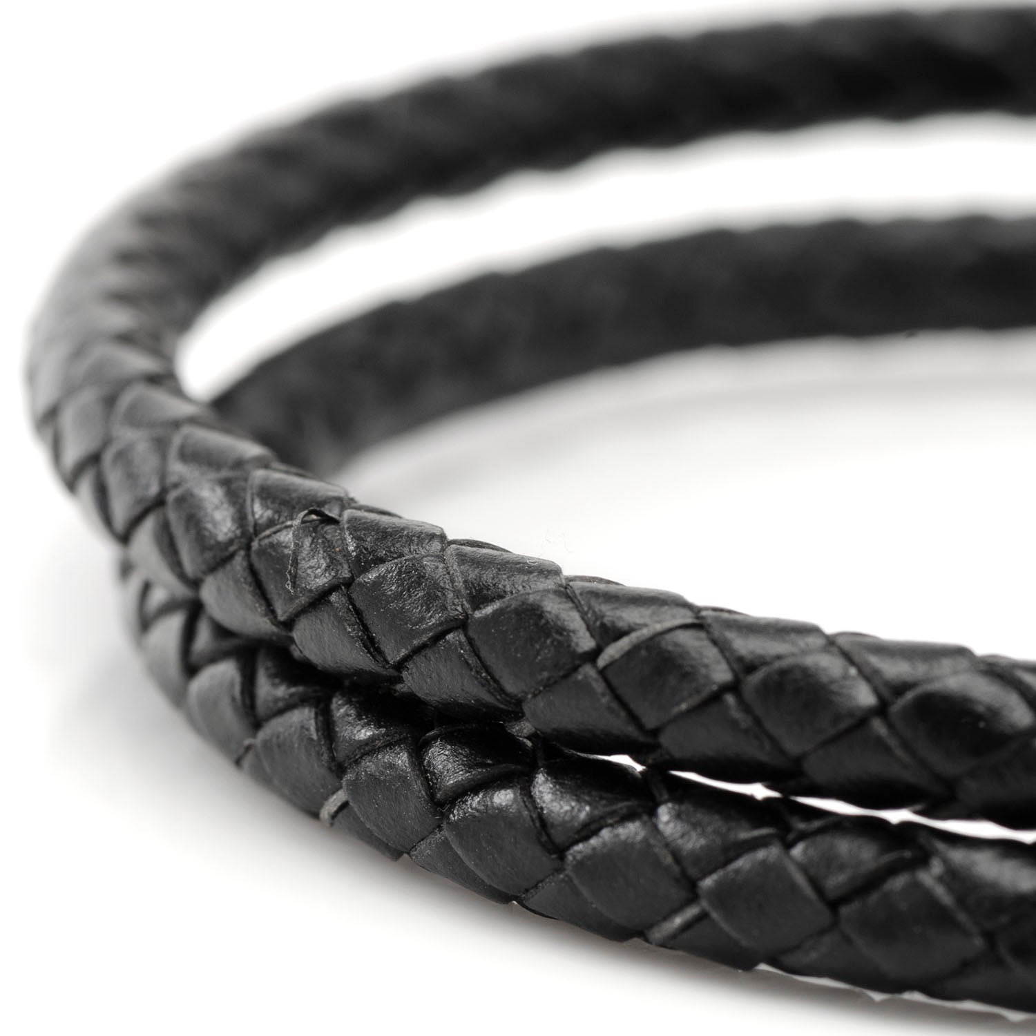 The Star Wars Darth Vader Double Wrap Bracelet by Cufflinks.com features black braided leather and a glossy helmet clasp with stainless steel accents—an iconic jewelry piece for fans.