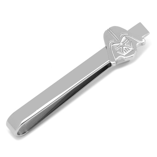 A stainless steel tie bar featuring Darth Vader’s helmet design—an official Star Wars accessory by Cufflinks.com for fans and collectors.