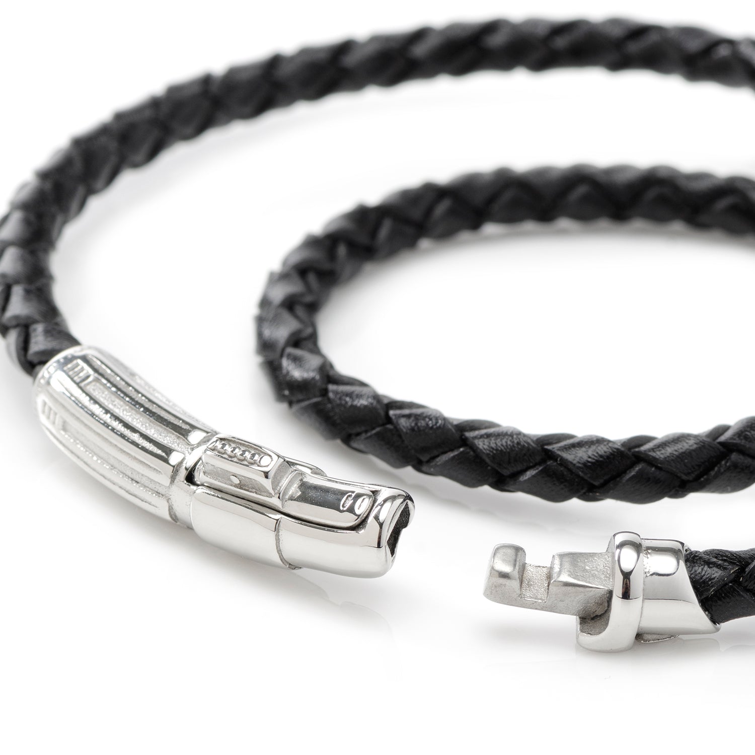 The Star Wars Darth Vader Light Saber Bracelet and Tie Clip Gift Set by Cufflinks.com features a black braided leather bracelet with lightsaber clasp and a matching tie clip—an ideal gift for any Star Wars fan.