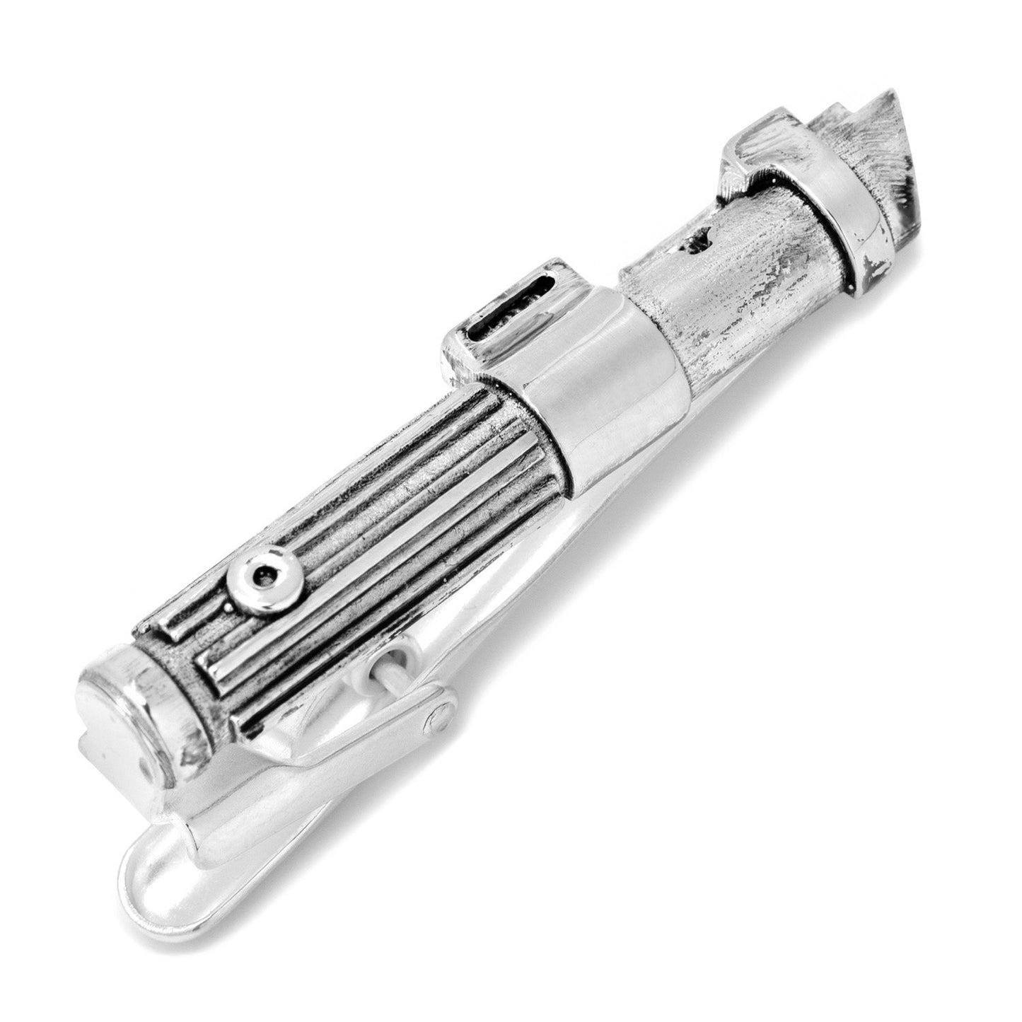 The Star Wars Darth Vader Light Saber Bracelet and Tie Clip Gift Set by Cufflinks.com features a black braided leather bracelet with lightsaber clasp and a matching tie clip—an ideal gift for any Star Wars fan.