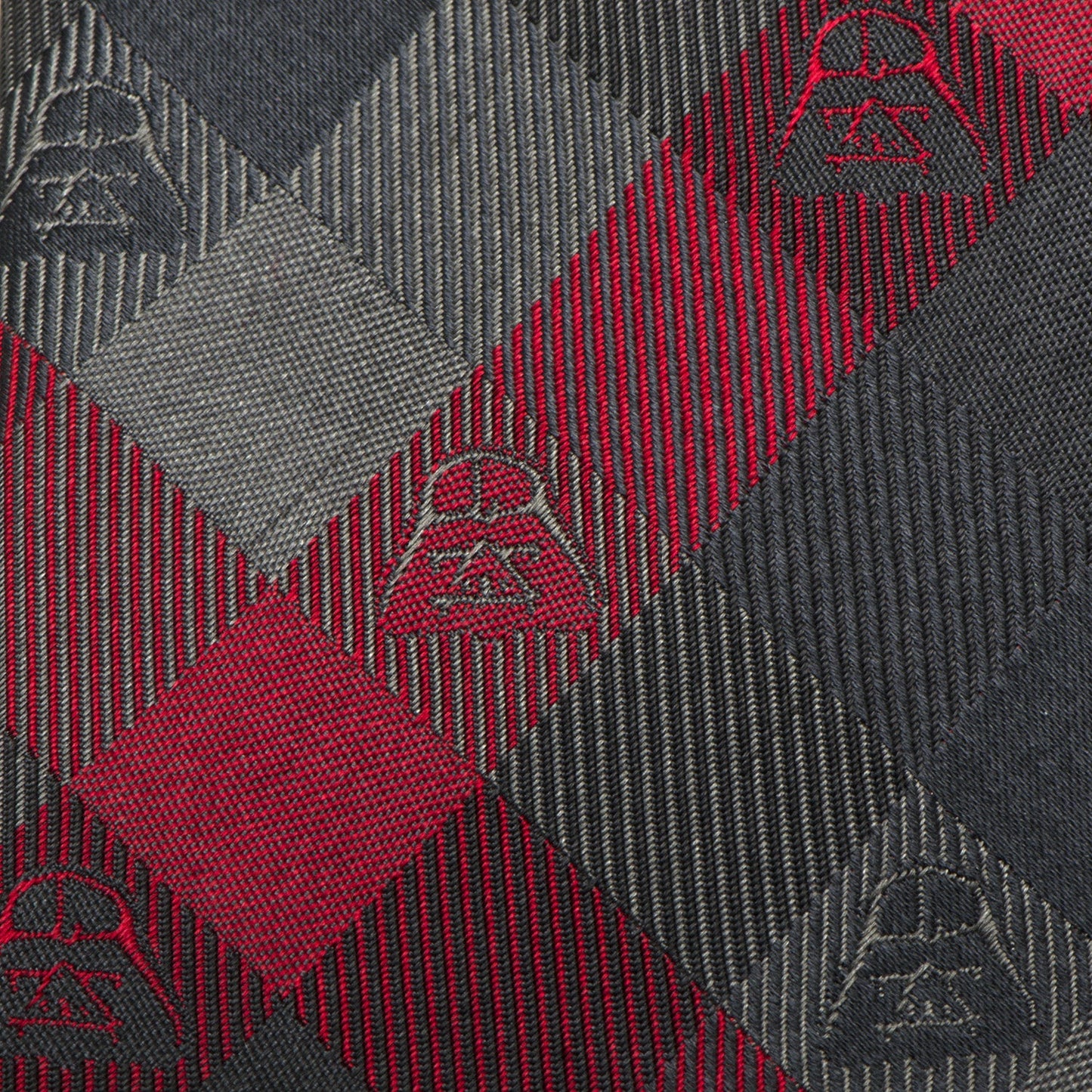 The Star Wars Darth Vader Black and Red Plaid Tie by Cufflinks.com features a stylish plaid design with Darth Vader helmets—perfect for any fan.