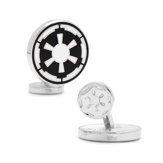 Star Wars Imperial Crest Cufflinks by Cufflinks.com feature the iconic black and white Galactic Empire emblem—an ideal accessory for any Star Wars fan.