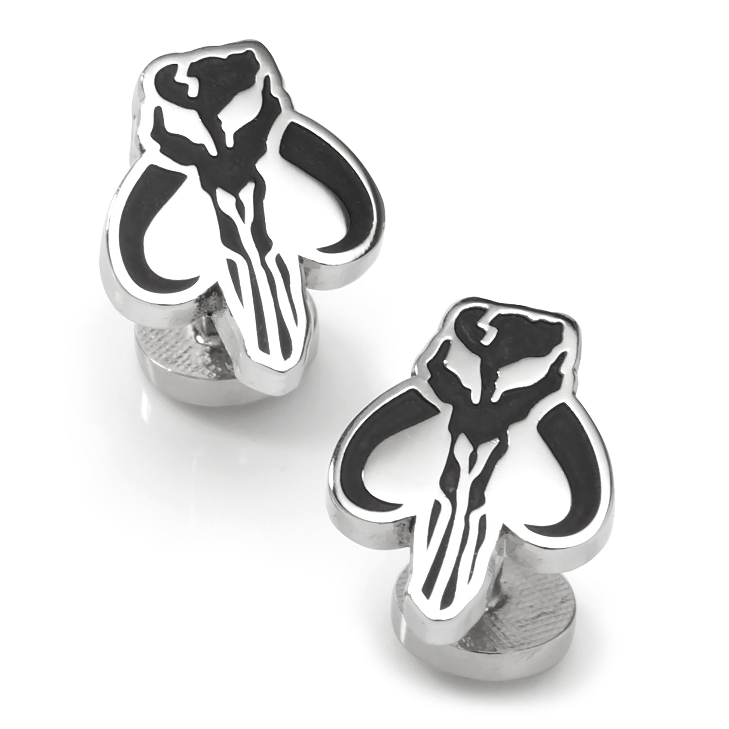 The Star Wars Mandalorian Mythosaur Cufflinks and Tie Bar Gift Set by Cufflinks.com, officially licensed by Lucasfilm, is shown on a white background.