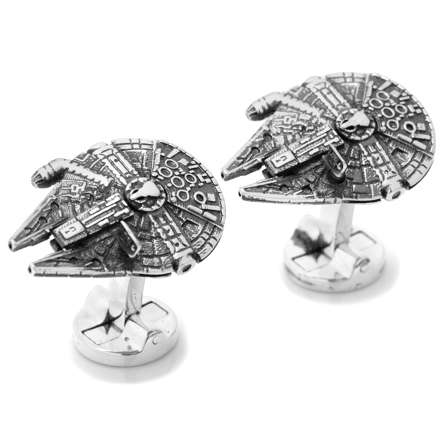 Cufflinks.com’s Star Wars Millennium Falcon 3D Cufflinks are officially licensed and shaped like the iconic ship, featuring the Rebel Alliance symbol on the back—an ideal accessory for any Star Wars fan.