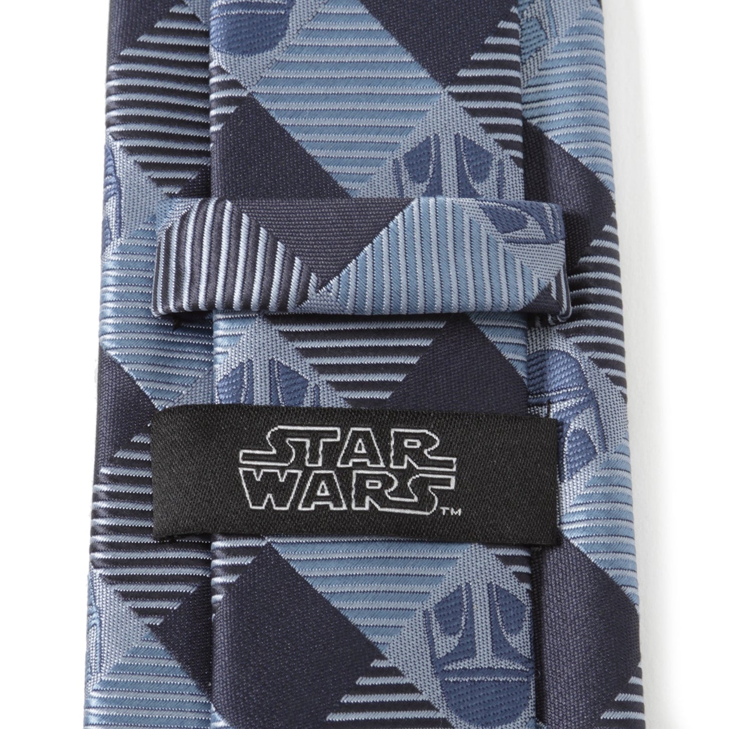 The Star Wars Mandalorian Blue and Black Plaid Tie by Cufflinks.com is a stylish office accessory for men, featuring subtle Mandalorian helmet patterns—perfect for any Star Wars fan's collection.