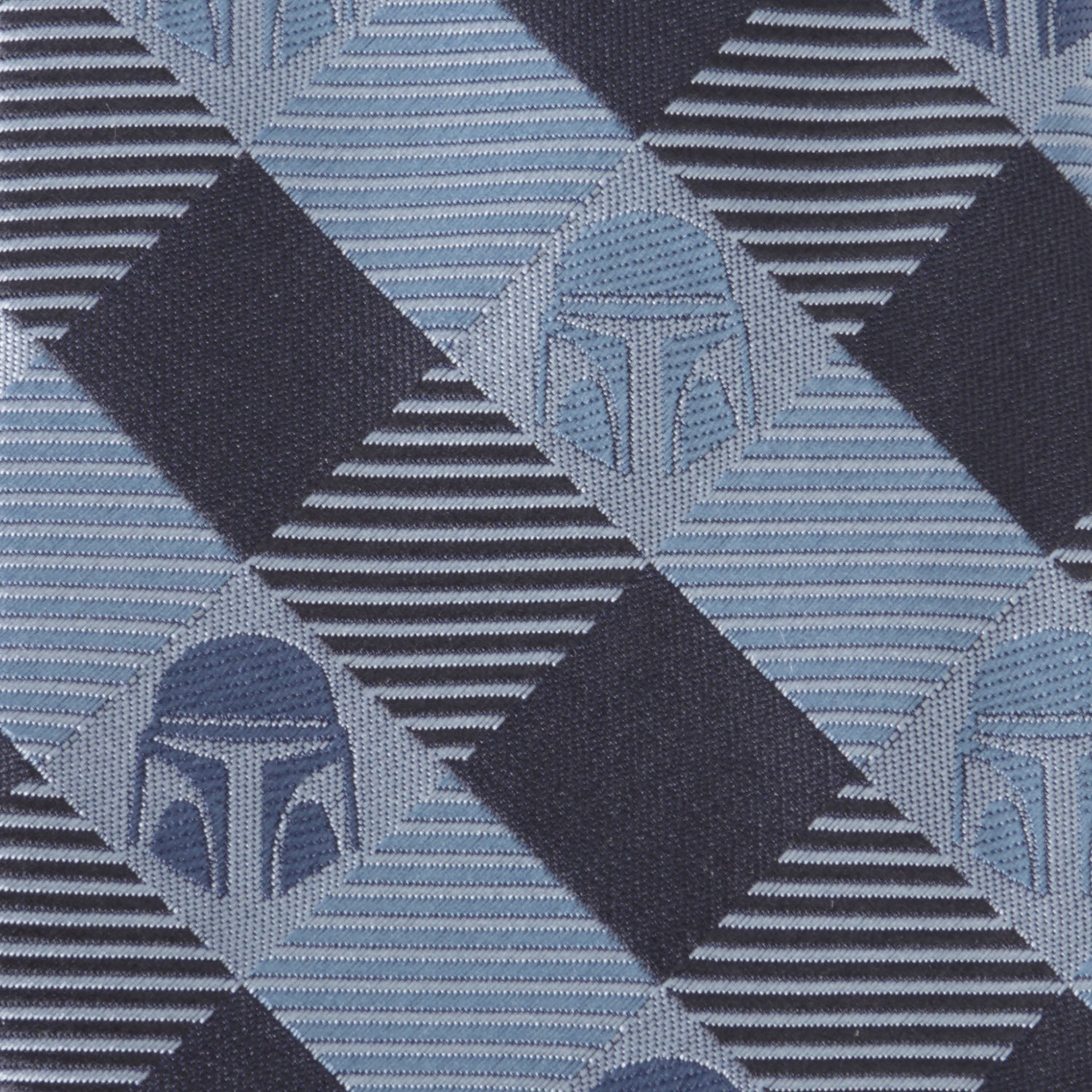 The Star Wars Mandalorian Blue and Black Plaid Tie by Cufflinks.com is a stylish office accessory for men, featuring subtle Mandalorian helmet patterns—perfect for any Star Wars fan's collection.