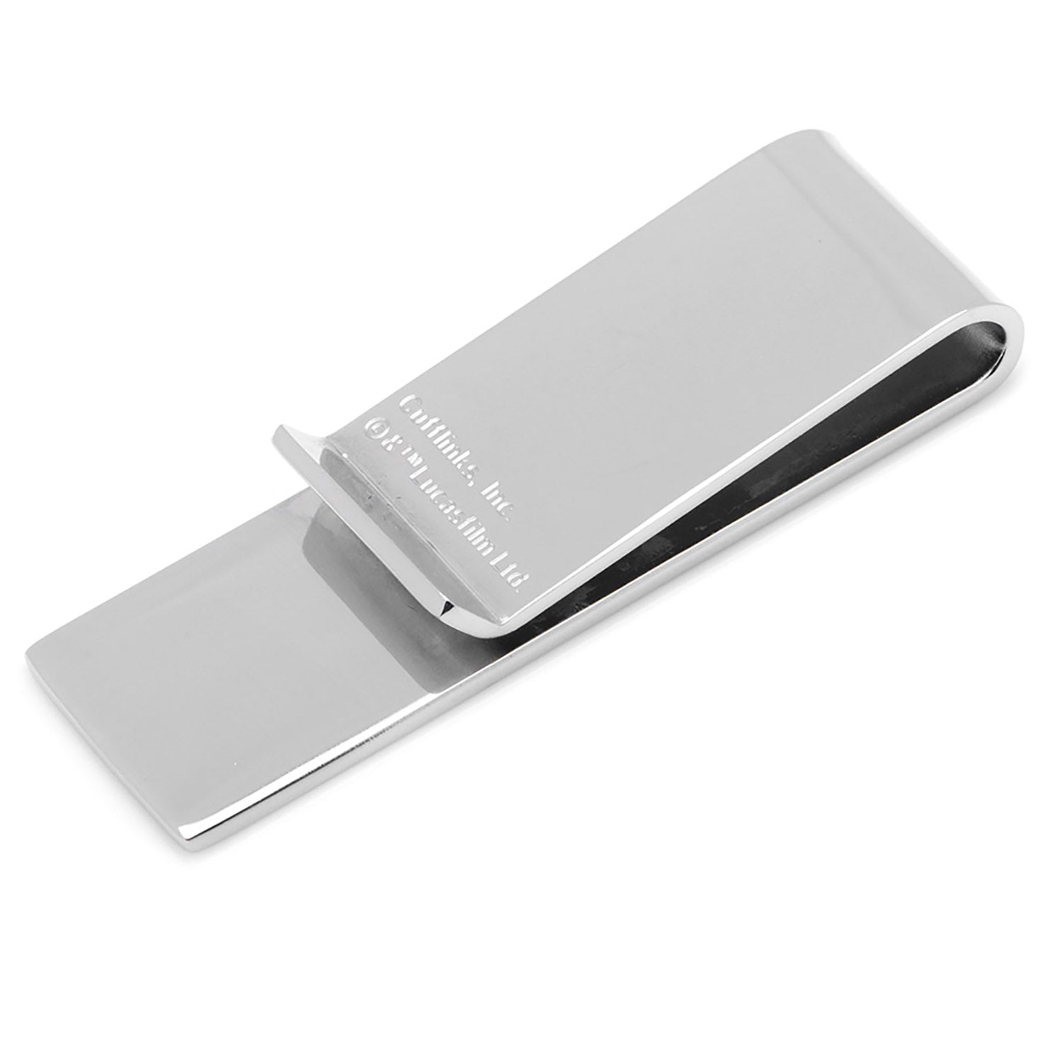 The Star Wars R2-D2 Money Clip by Cufflinks.com features silver-toned metal with blue, white, and black accents inspired by the iconic droid.