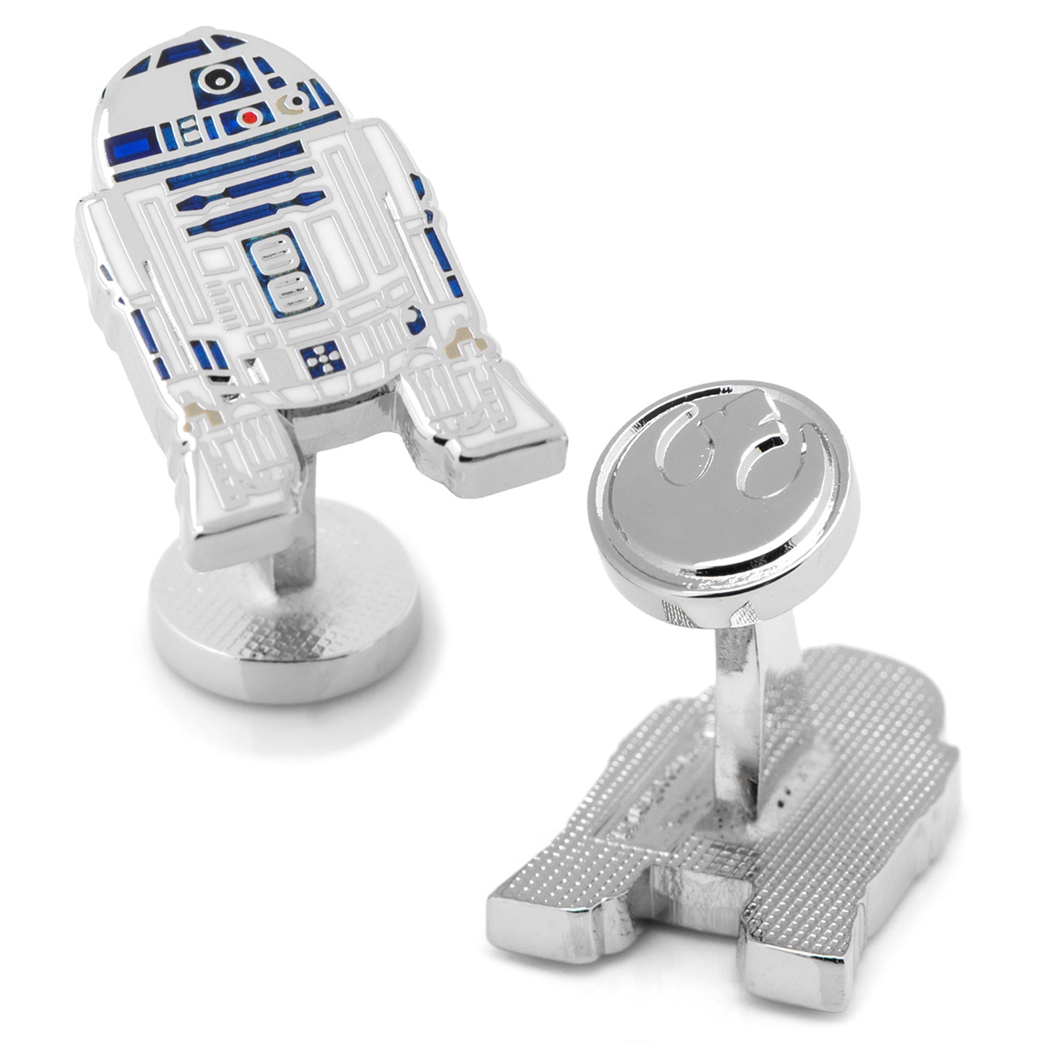 The Star Wars R2-D2 Cufflinks and Tie Bar Gift Set by Cufflinks.com features official Lucasfilm jewelry designs, showcased on a white background.