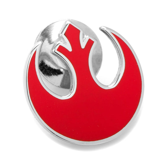 The Star Wars Rebel Alliance Starbird Crest Red Lapel Pin by Cufflinks.com features the iconic red Rebel symbol on a white background.