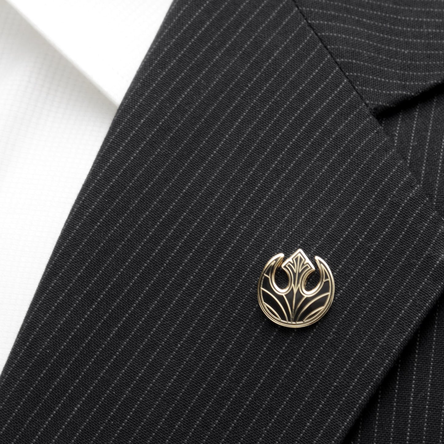 The Star Wars Rebel Alliance Starbird Crest Gold Lapel Pin by Cufflinks.com features stylized line details—a striking Resistance symbol for any fan.