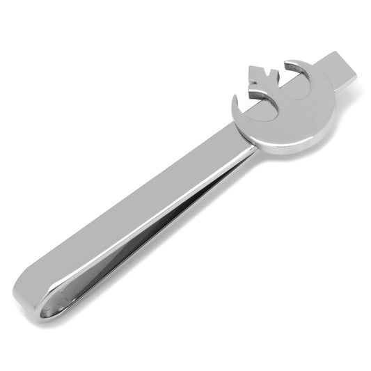The Cufflinks.com Star Wars Rebel Alliance Starbird Crest Stainless Steel Tie Bar features the iconic Rebel Alliance symbol in a sleek, polished design.