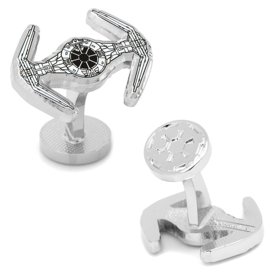 Show your Star Wars pride with Cufflinks.com's Star Wars Darth Vader TIE Fighter Cufflinks, featuring engraved detailing and the Galactic Empire insignia on the back—ideal for fans seeking unique TIE Fighter accessories.