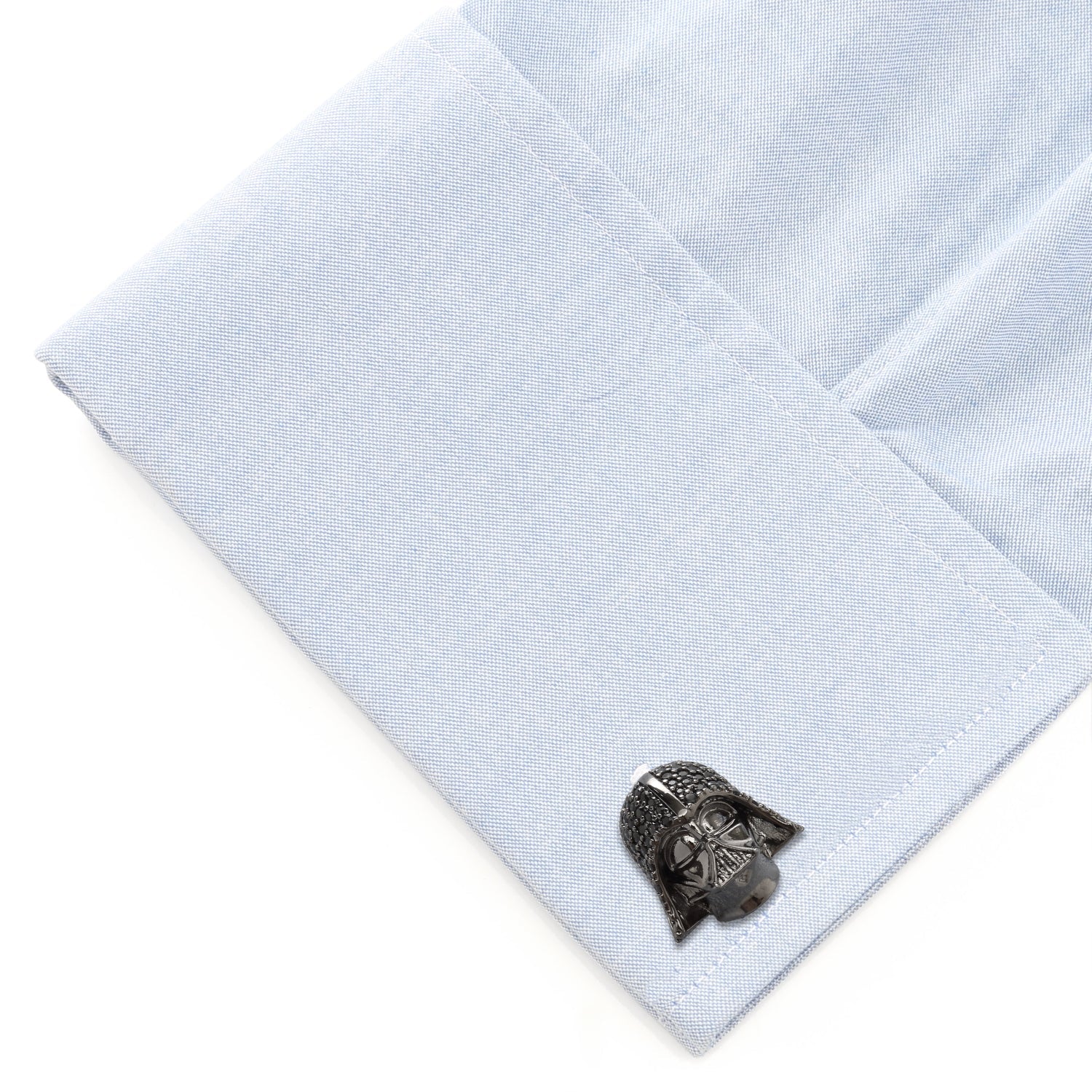 The Star Wars Darth Vader Crystal 3D Cufflinks by Cufflinks.com feature his iconic helmet and Galactic Empire symbol—shown from multiple angles on a white background—the perfect collectible accessory for any fan.