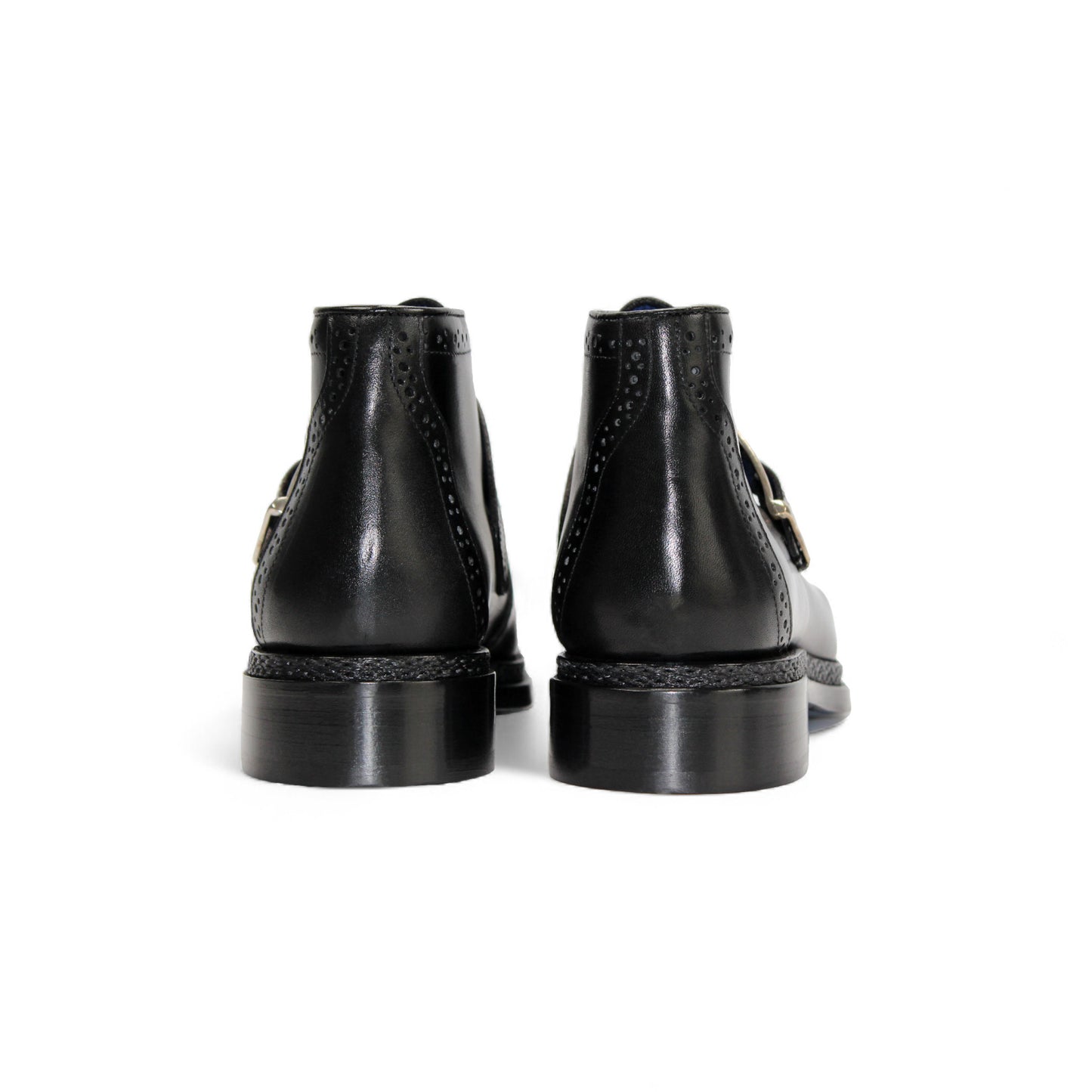 The Emilio Franco Aldo Black is a genuine leather dress shoe with a single side buckle and low heel, shown in black from the side against a white background.