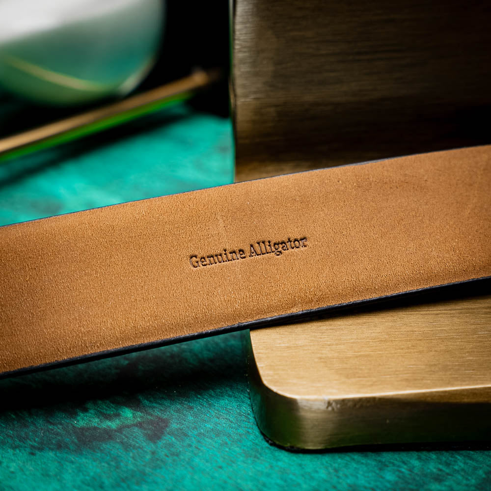 The Emilio Belt Brown by Marco Di Milano is a dark brown genuine alligator belt with a silver "Marco Donini" engraved buckle, coiled on a white background—designed to perfectly complement Marco Di Milano luxury footwear.