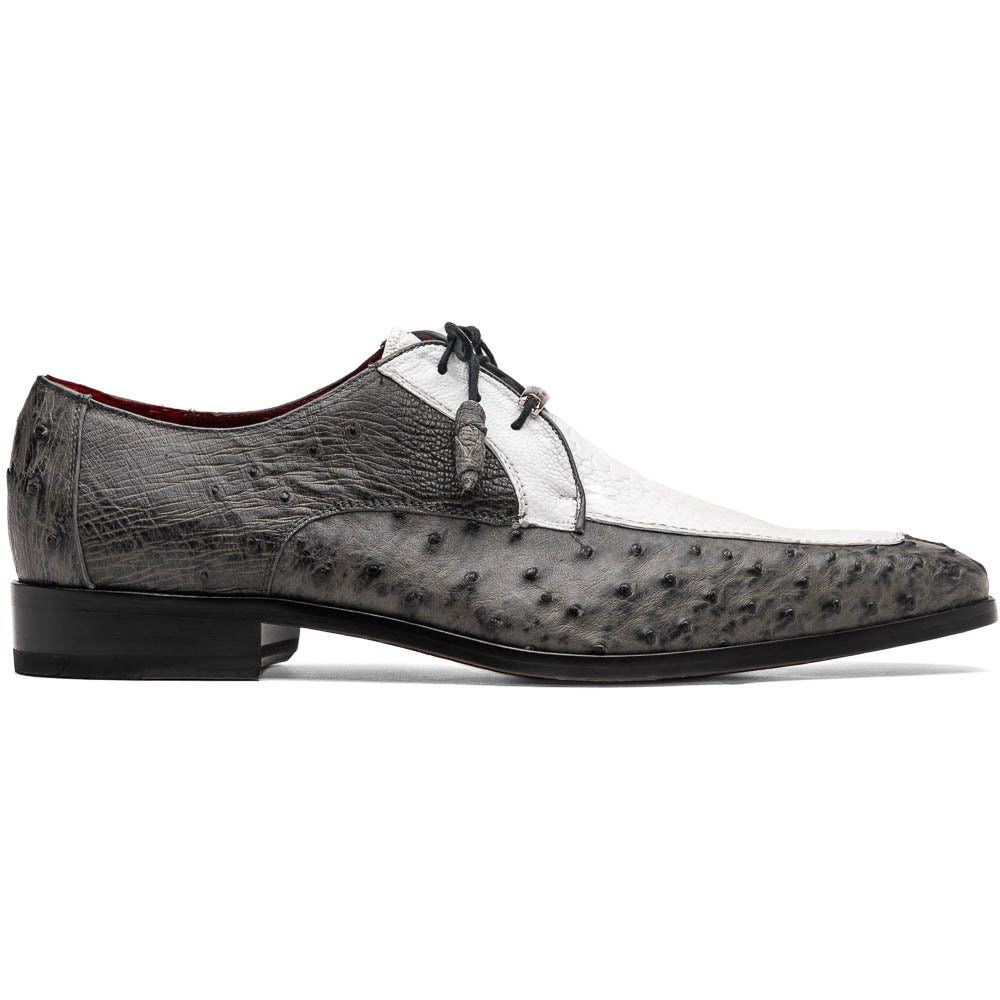 The Marco Di Milano Andretti White / Gray is a luxury men's shoe with a white and grey textured upper, black laces, and a brown leather sole accented by visible stitching.