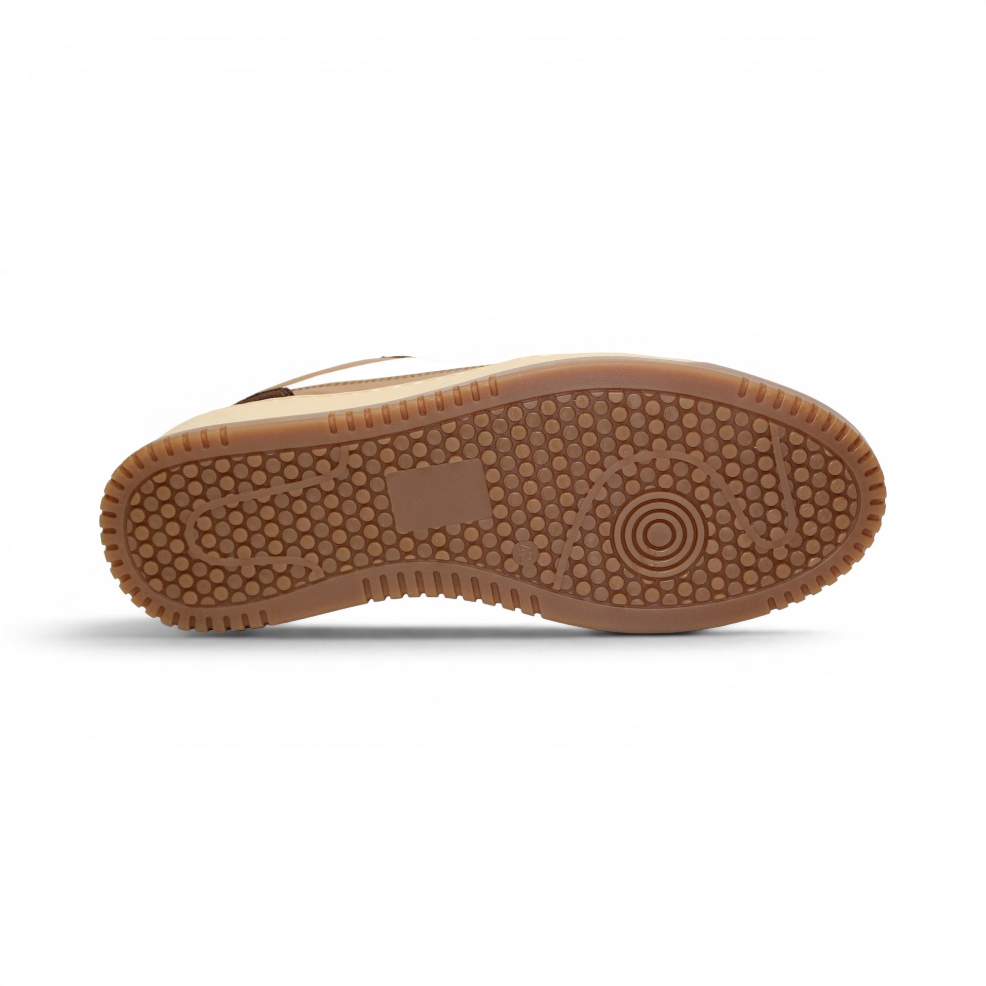 The Duca Di Matiste Duca DC80 Brown Combo is a low-top sneaker featuring a white upper, brown and tan overlays, beige laces, and a light brown sole, crafted from premium calf leather for casual elegance.