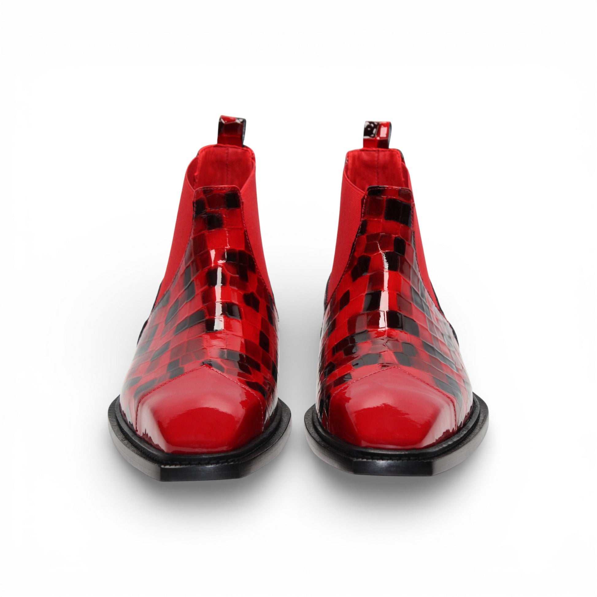 The Emilio Franco Couture EFC352 Red/Black boot combines modern Italian design with striking red and black style.