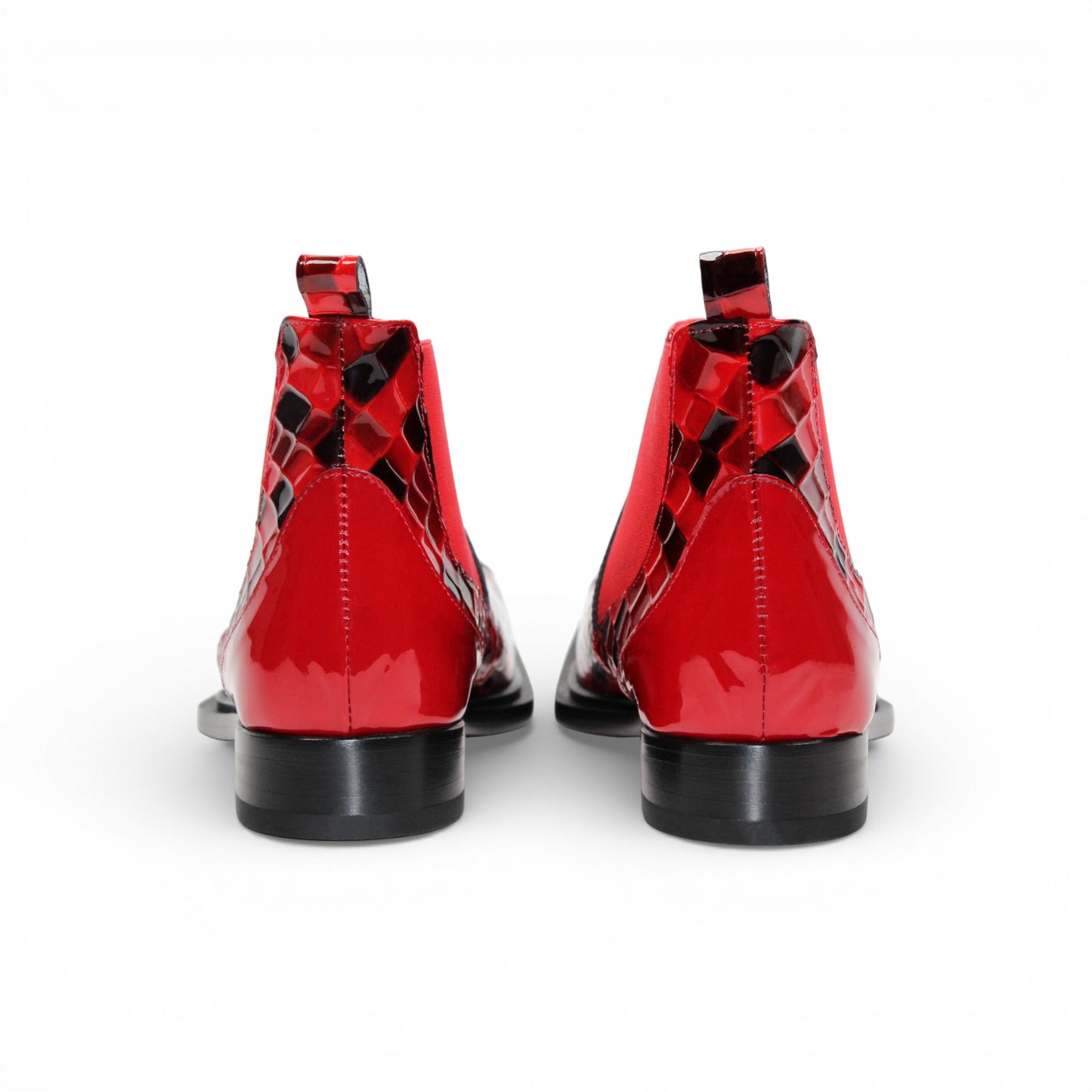 The Emilio Franco Couture EFC352 Red/Black boot combines modern Italian design with striking red and black style.