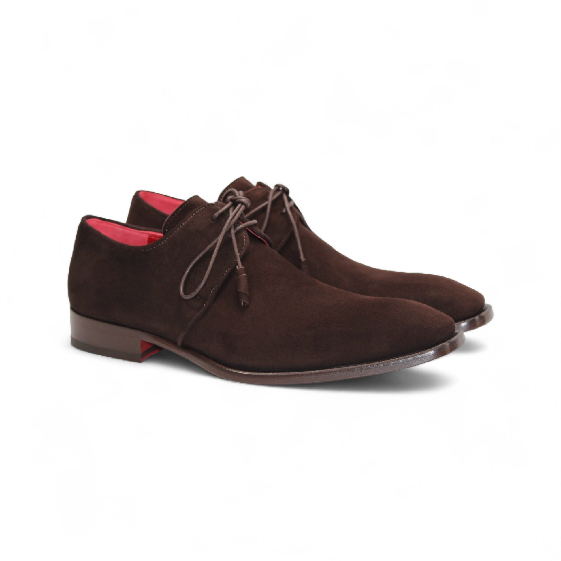 The Emilio Franco Gabriele Chocolate is a dark brown Italian suede shoe with a leather sole and low heel, shown from the side against a plain white background.