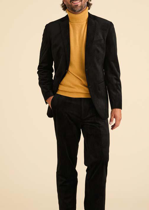 Inserch Velvet Diagonal Pants P275-01 Black, featuring a modern fit and buttoned back pocket, displayed on a neutral background.