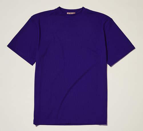 The Inserch Rib Crew Neck T-Shirt T299-00126 in purple by Inserch is a soft short-sleeve rib jersey knit tee, shown laid flat on a light surface.