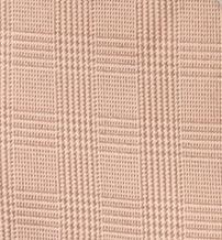 AVANTI UOMO's DN131M coral dress shirt, featuring a round white collar and cuffs, is complemented by a brown plaid tie and matching pocket square.