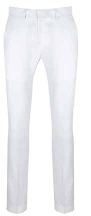 Vinci Suits' Stretch Wool Feel Pants (White) OUS-DX are displayed against a plain background, emphasizing their sleek design.
