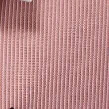 AVANTI UOMO Micro Stripe dress shirt with a white collar and cuffs in rust, complemented by a matching pink and black striped tie and pocket square.