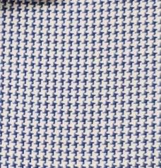 A folded men's dress shirt from Avanti Uomo, featuring a distinctive blue checkered pattern, complemented by a matching tie and handkerchief in blue and black geometric design. The brand label "Avanti Uomo" is prominently displayed.