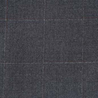 The Alessandro Vitello Classic Fit Suit 566-6, with a notch lapel in gray, is elegantly displayed on a mannequin alongside a white dress shirt and blue patterned tie.