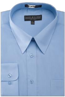 Daniel Ellissa's DS3001 light blue dress shirt features a spread collar, front pocket, and convertible cuff design.