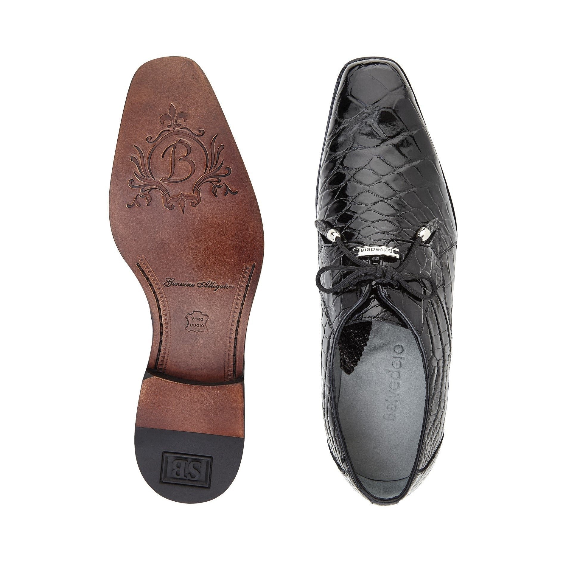 Belvedere Lago Alligator Derby Dress Shoe – Navy