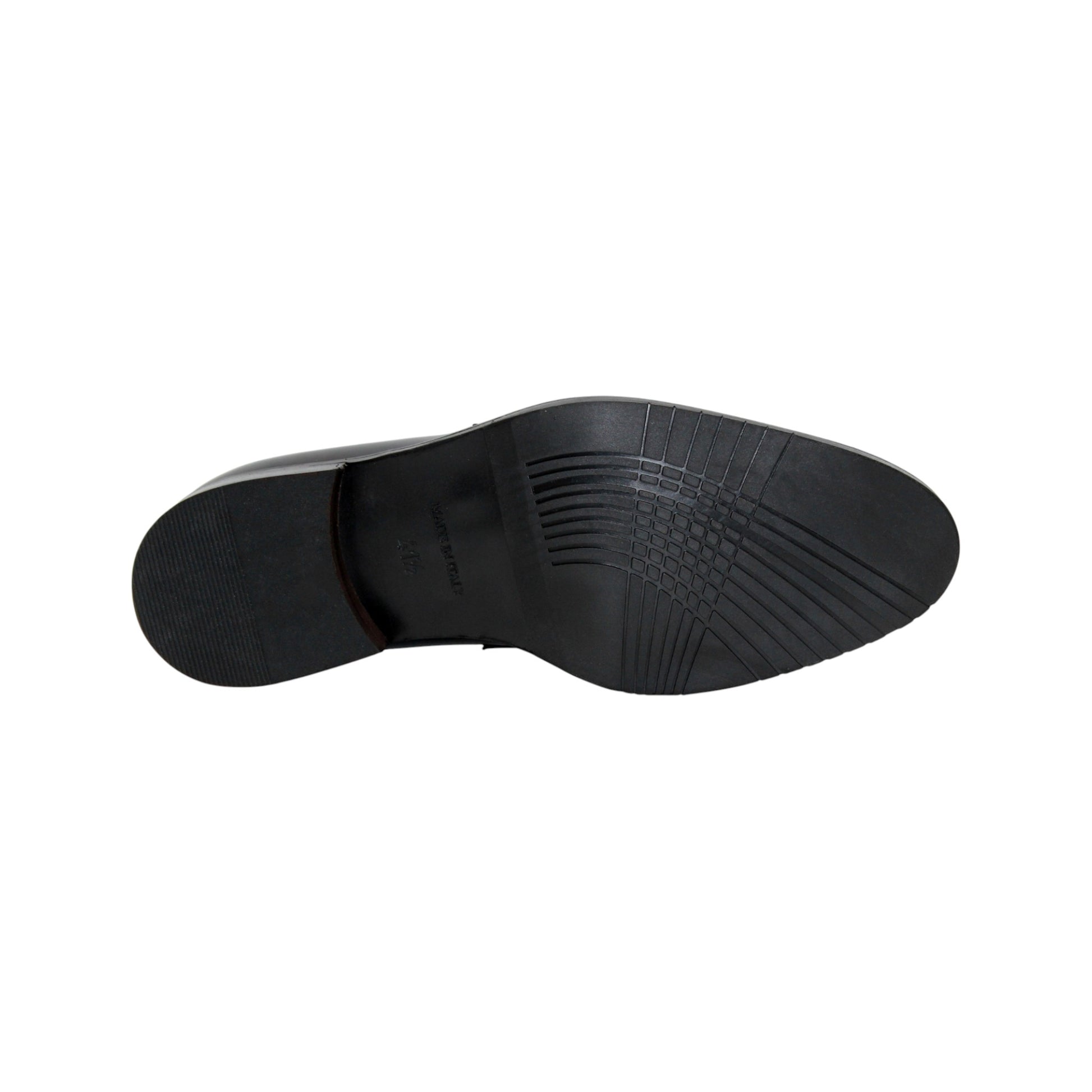 The Firmani Mark Black loafer by Firmani, crafted from Italian leather, is shown in a left side profile on a plain white background—an elegant option in men’s dress shoes.