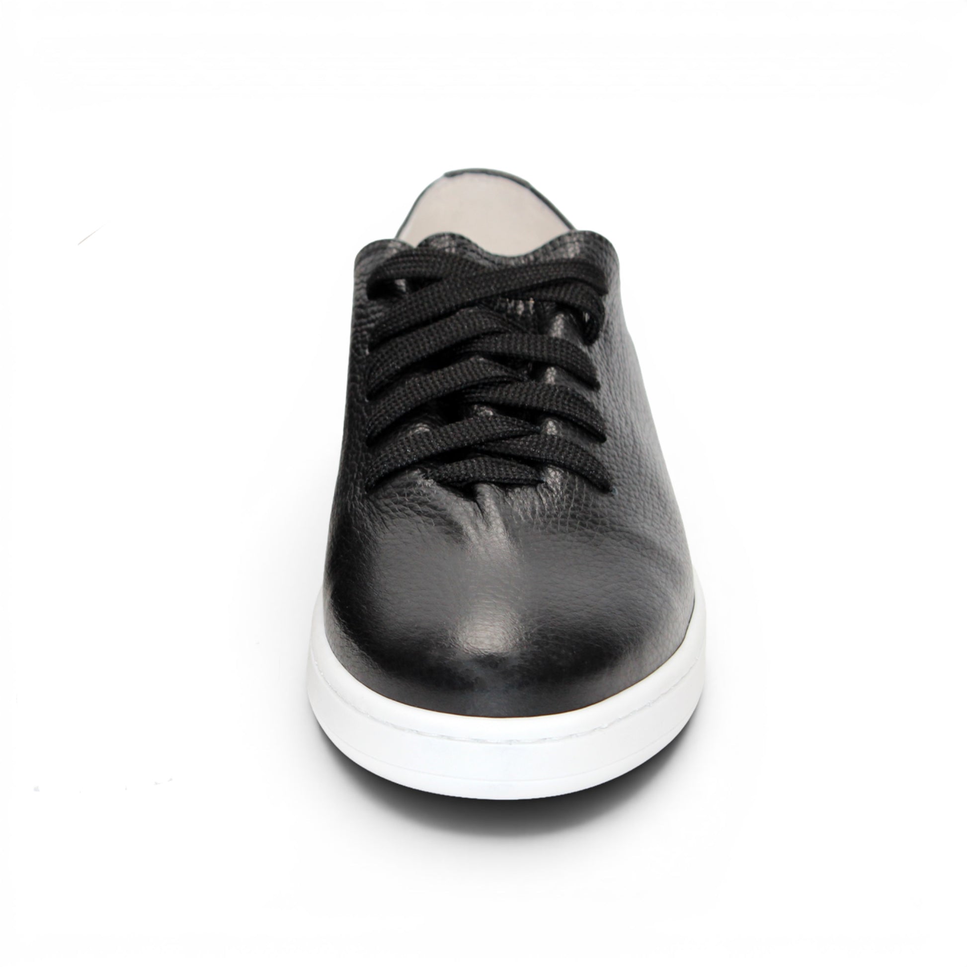 The Duca Di Matiste Duca Max Black is a modern black Italian Dollaro leather sneaker with black laces and a white rubber sole, displayed in side profile against a white background.