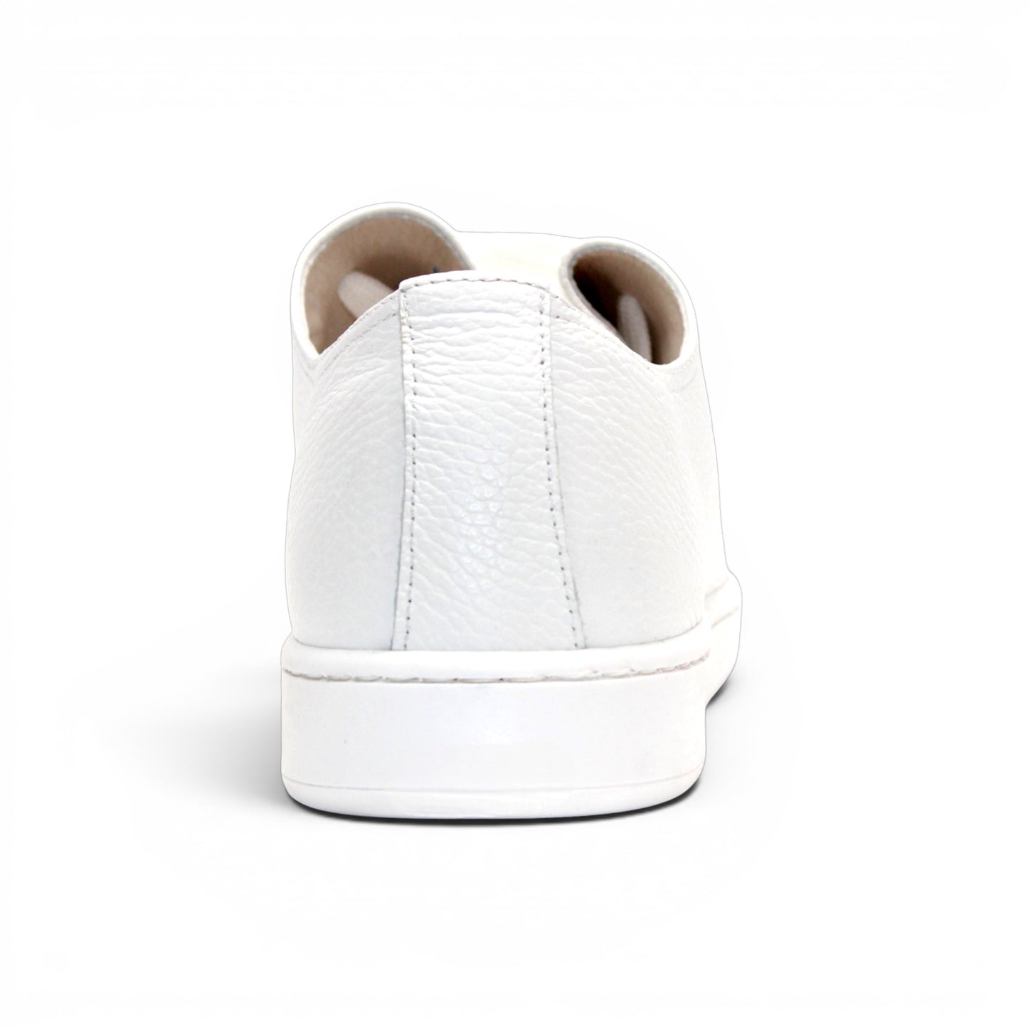 The Duca Max White by Duca Di Matiste is a low-top sneaker with white laces and a textured premium Dollaro leather upper, shown in profile against a white background—ideal for modern casual style.