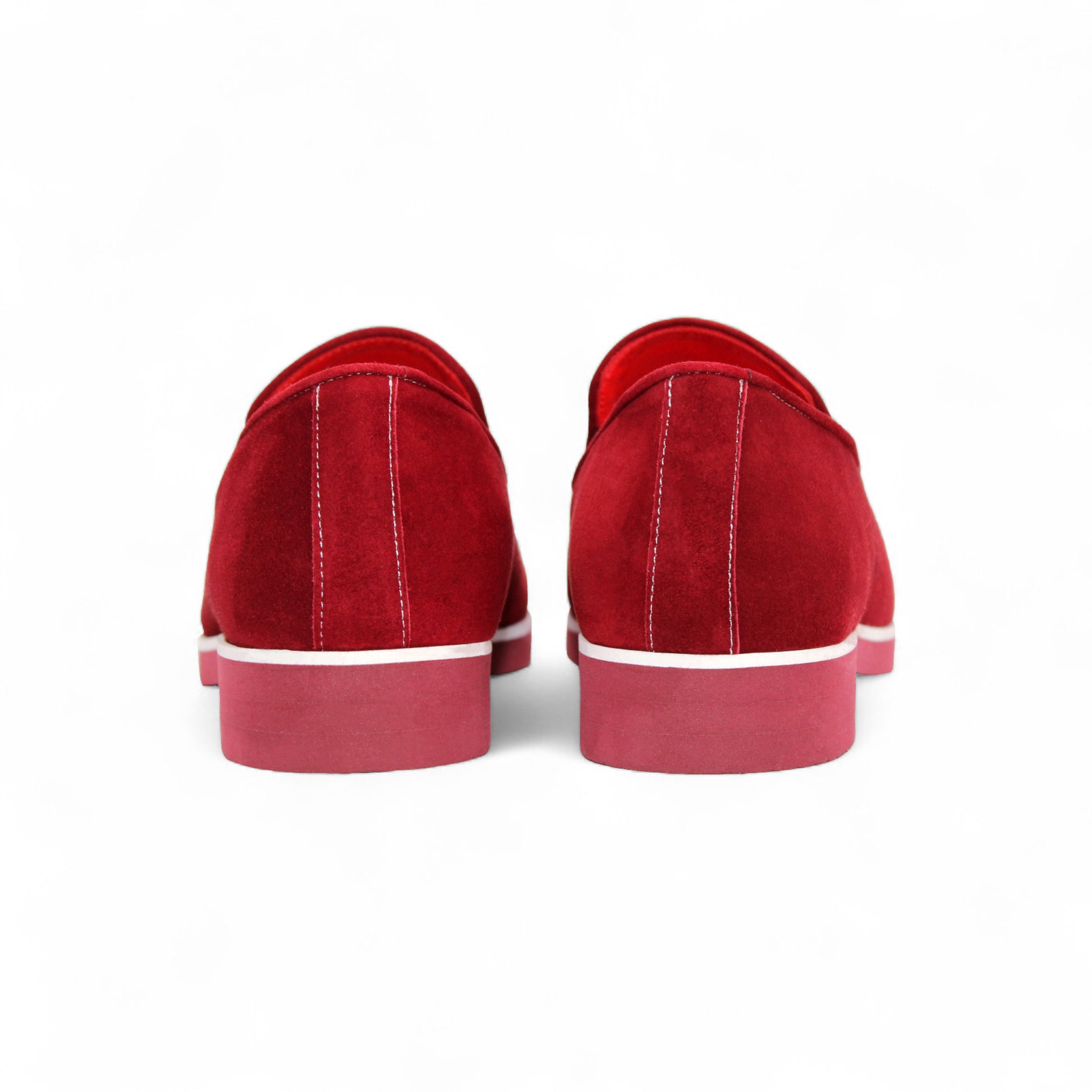 The Emilio Franco Nino II Burgundy loafer by Emilio Franco, featuring a silver bit, white stitching, low heel, and white-edged sole, is displayed against a plain white background.