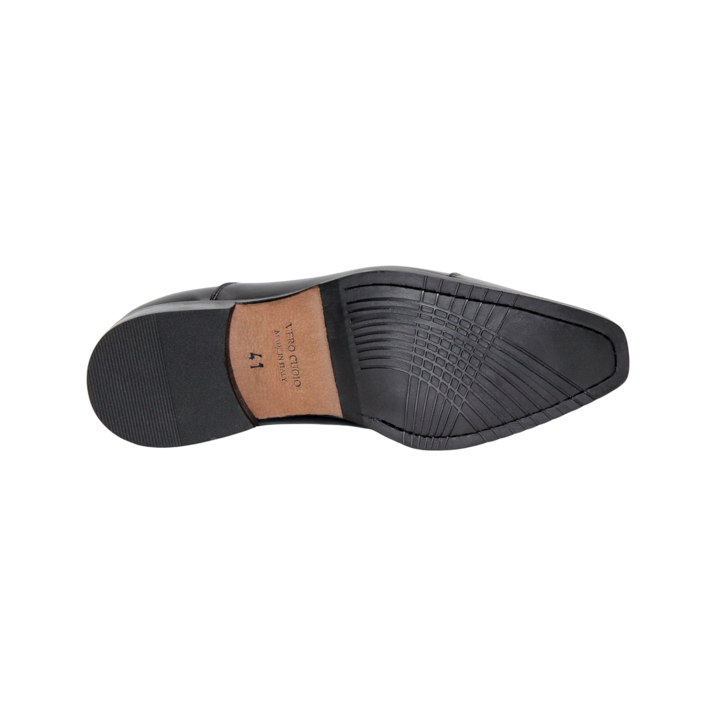 The Firmani Owen Black by Firmani is a genuine leather oxford dress shoe with a cap toe, laces, and low stacked heel, shown in profile on a white background—an icon of timeless style.