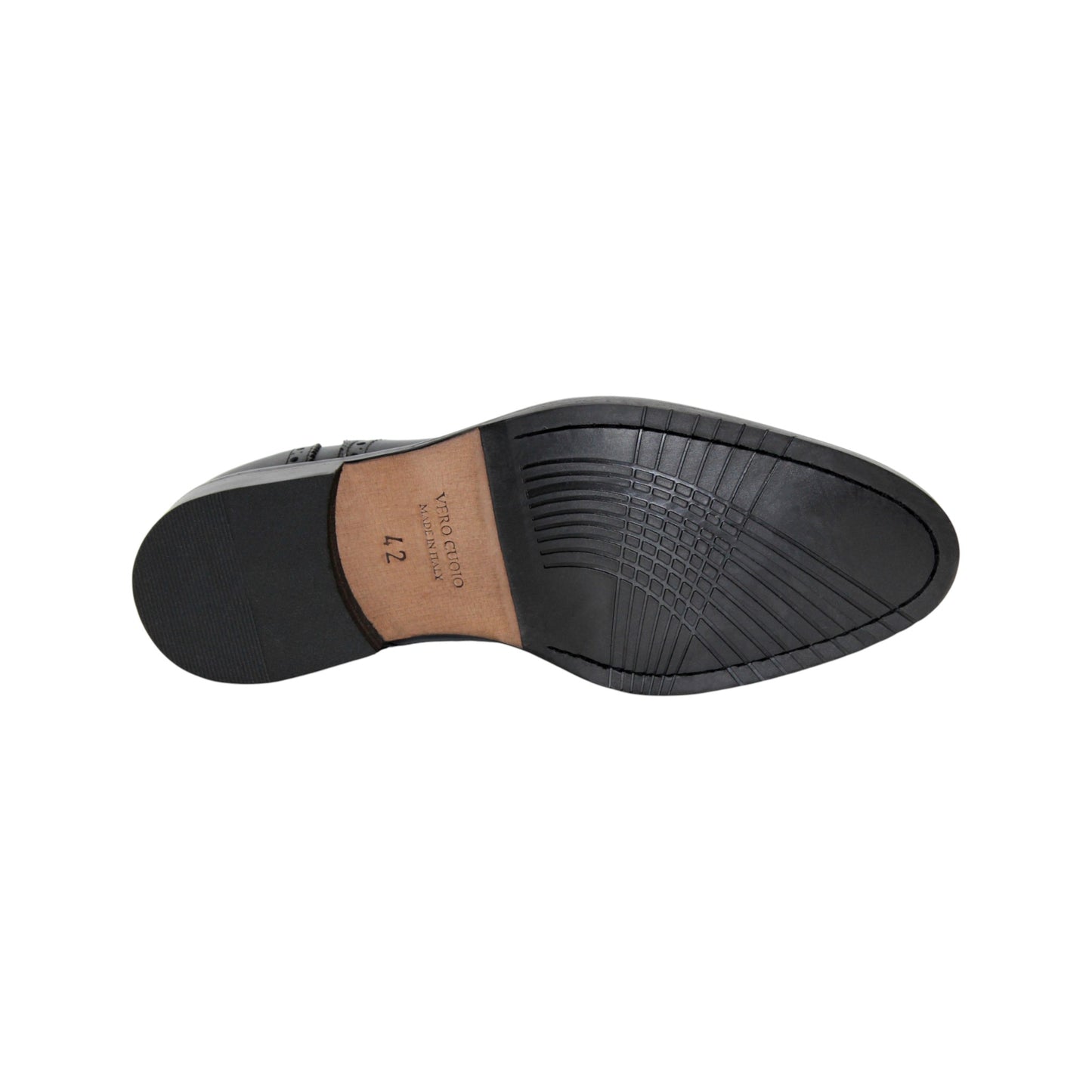 The Firmani Paul Black by Firmani is a black genuine leather oxford dress shoe with brogue detailing, laces, and a low heel, shown from the side against a white background.