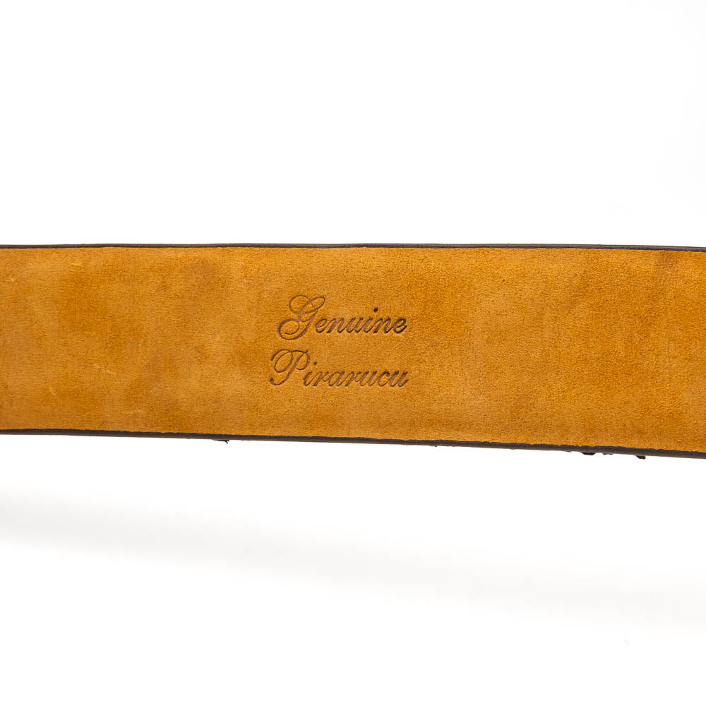 The Olivieri Belt Newspaper by Marco Di Milano features a beige and brown pattern, premium leather, and a silver buckle engraved with the brand logo—ideal for complementing luxury footwear.