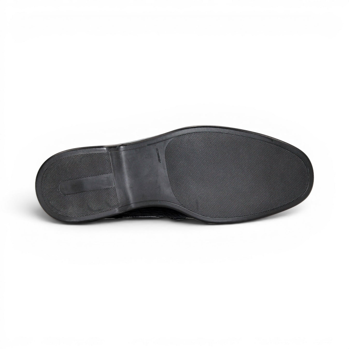 The Duca Di Matiste Duca SA493 Black is a black calf croco leather mule with a crocodile pattern, silver metal bit detail, and an open back, shown from the side against a white background.